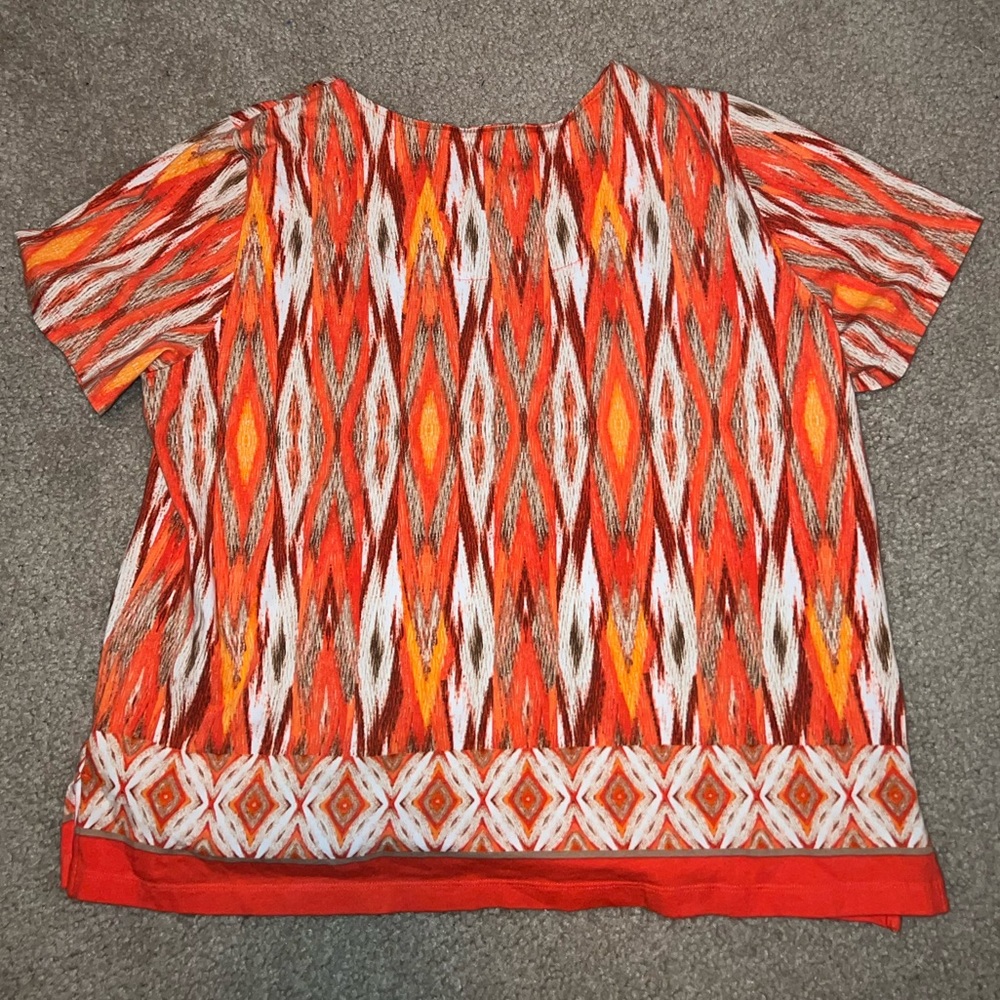 Alfred Dunner Orange, White & Maroon Shirt size PL - Picture 7 of 9
